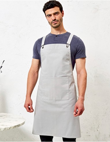 P-PR129-Cross Back Barista Bib Apron